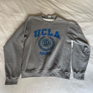 Russell Athletic Gray Crewneck Sweatshirt with Blue Lettering